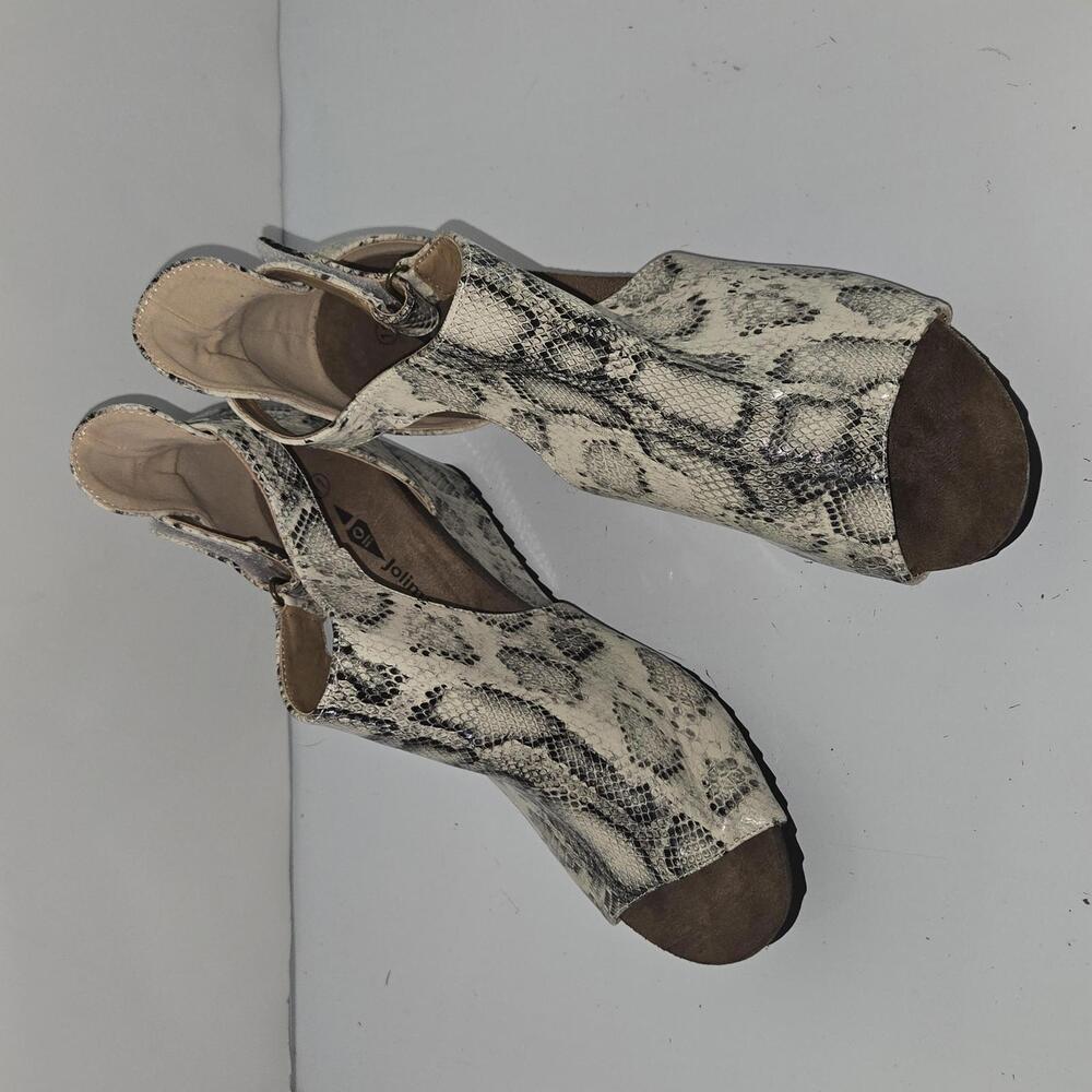 0357 Jolimall Wedge Animal Print Sandal Size 11‎ NWOT